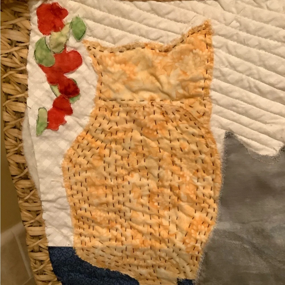 Unique handmade cat, kitties, wall hanging. Hand sewn. Perfect for the cat lover